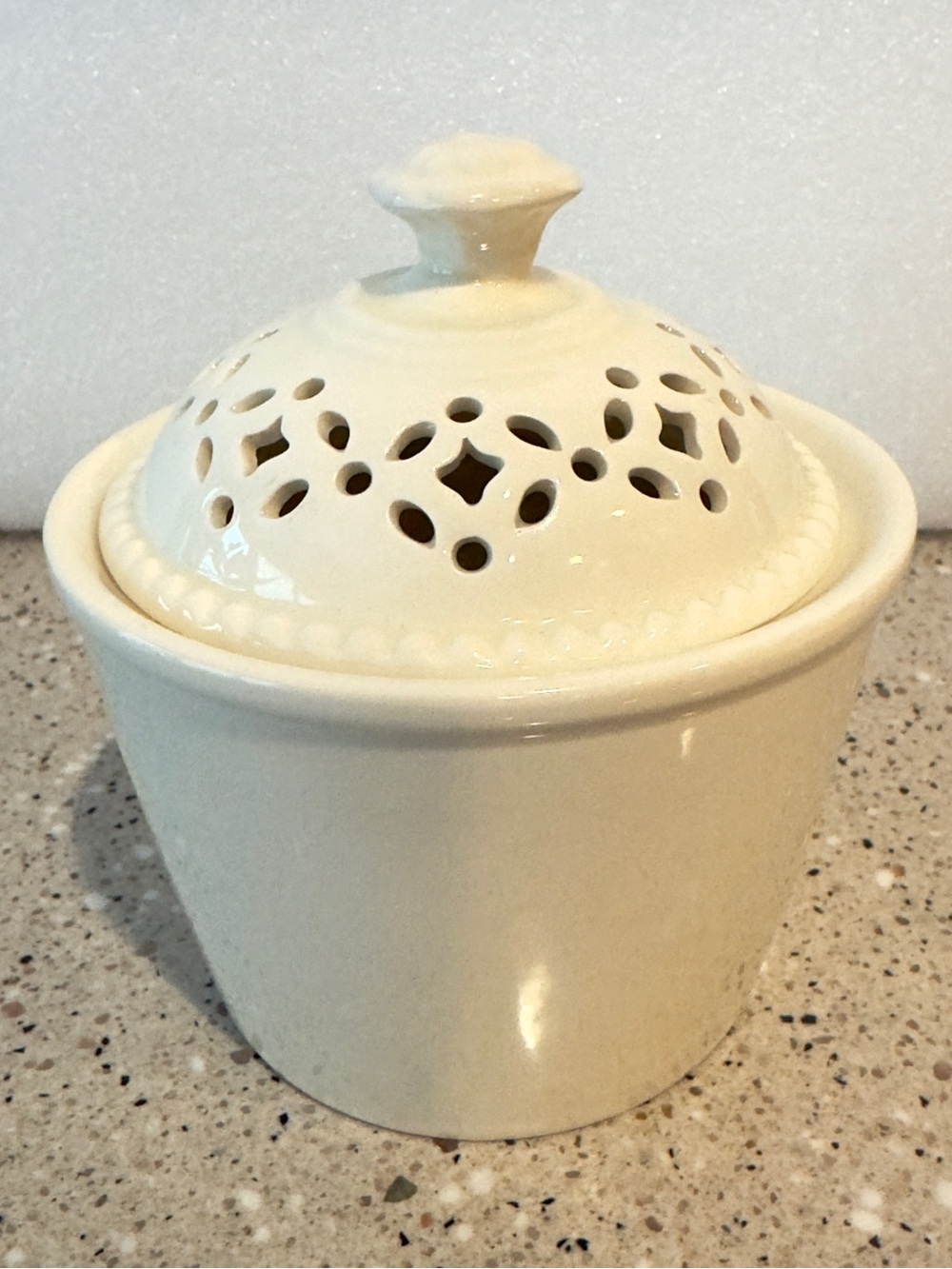 Royal Creamware Sugar/Candy. Potpourri Bowl